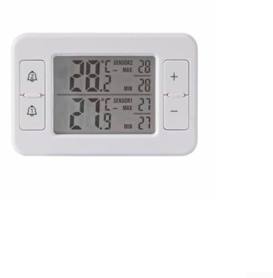 Hasaller Refrigerator Thermometers Wireless Indoor Outdoor Digital Thermometer Remote Sensor Temperature Monitor Gauge with 2 Wireless Sensors for Freezer Refrigerator Wine Cellar RV