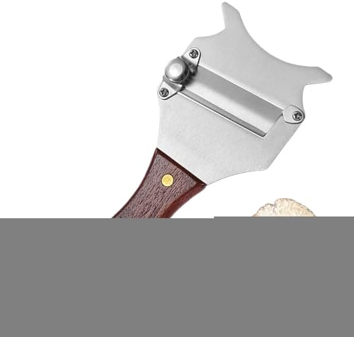 Cortador de trufas de queso - Afeitadora ajustable de acero inoxidable con mango de madera | Cortador de alimentos multiusos para queso, chocolate, trufas, champiñones, verduras, rallador para cocina