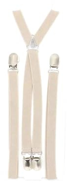 HELBAY Bretelles étroites en métal de 1,5 cm, classiques, 4 clips, pour pantalons d'affaires, hommes et femmes