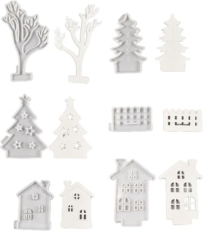 6 stampi in silicone a tema natalizio per decorazioni in gesso, decorazioni natalizie, cioccolatini, fondente