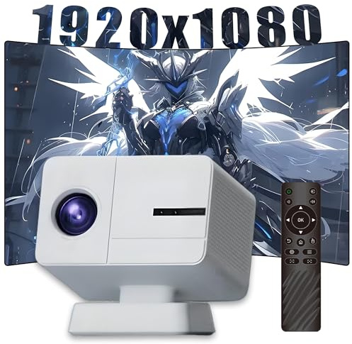 P50 Mini Projector for Bedroom 1920 * 1080P 800 ANSI Smart Projector,Android 11 Portable Projectors,2.4G+5G WiFi & BT5.4,Auto Focus/Electronic Focus Movie Projectors with Wifi and Bluetooth (White)
