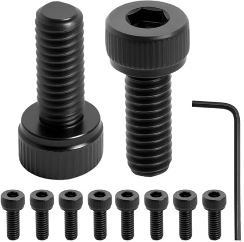 120 PcsTornillos M4, tornillos de cabeza hueca hexagonal M4 x 10 mm, tornillo negro rosca completa, con llaves