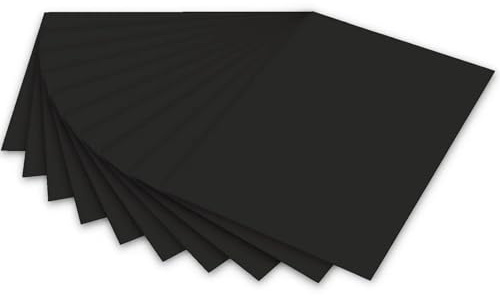 Color-Bastelkarton Sparpack, 10 Bogen, 220 g/qm, 50x70 cm (Schwarz)