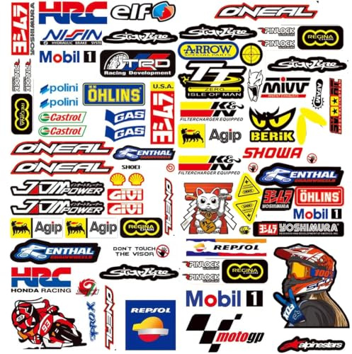 3 Autocollant Moto Autocollant Casque Moto Stickers Motos Autocollants Velo | Stickers Moto Cross Pour Motos Voitures Voitures de Course Casques et Plus Encore Créez Facilement Qui Attire le Regard
