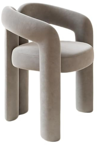Silla multifuncional con respaldo curvado y cojín de esponja para sala de estar, vestidor y espacios pequeños