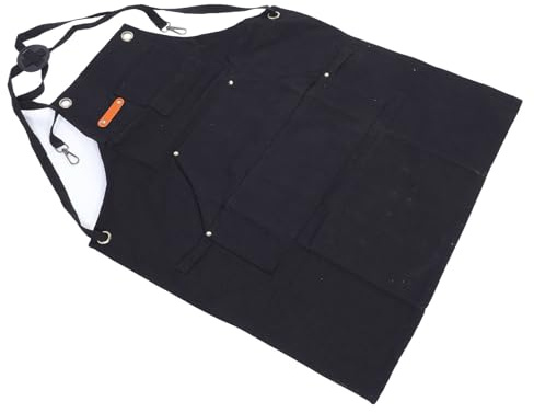 Tosuny Workshop Apron with Tool Pockets, Water Resistant Thick Canvas Work Apron for Woodworking Gardening Welding, Heavy Duty Carpenter with Back Strap