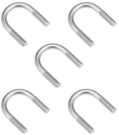 sourcing map 5 Stück Bügelschraube Bügelbolzen M6 304 Edelstahl U-Schraube Befestigungselemente für 18mm Rohrdurchmesser