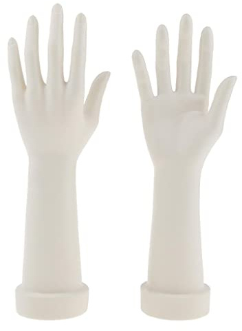 2 Stü Weibliche Schaufensterpuppe Hand Arm Display Base Handschuhe Schmuck Modell Stehen Weiß