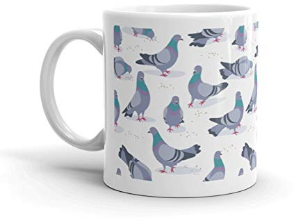 Pigeon Print Mug - Birds Pattern Dove Drinks Mugs Cup Kitchen Birthday Office Fun #15995