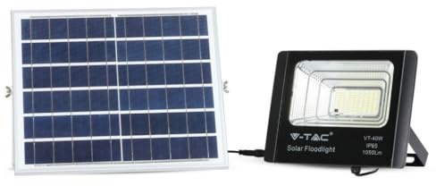 V-TAC Projecteur LED 40 W avec panneau solaire et télécommande 6000 K