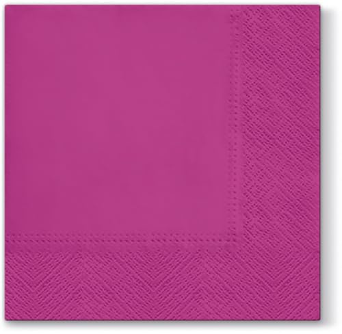 Lot de 20 serviettes décoratives en papier Hortensia 33 x 33 cm