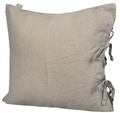 beties Leinen Kissenbezug ca. 40x40 cm 100% Leinen Stone-Washed Kopfkissenbezug mit Hotelverschluss (leinen-Taupe)