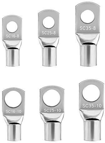 LUTER 30Pcs Tinned Copper Wire Lugs, Heavy Duty Battery Cable Ends SC Ring Terminals, 6/4/2AWG