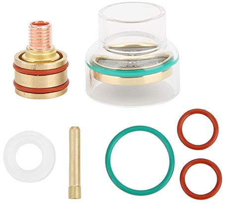 Argon Lichtbogenschweißbrenner Glas Set WIG Schweißgerät WIG Brenner Glasbecher Spannzange für WP9 WP20 Argon Lichtbogenschweißbrenner WP9 WP20(2.4mm)
