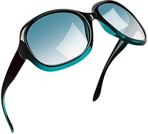 Joopin Solglasögon Kvinnor Polariserade UV400 skydd Dam Mode Stora Oversize Fyrkantiga Solglasögon Kvinnor Svart Grön Linser Women Sunglasses