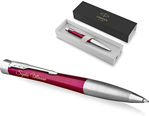 PARKER Urban Kugelschreiber Twist mit Gravur | Premium Stift | Geschenkbox | blaue Tinte | edel | personalisiertes Geschenk | Namen | graviert | Geburtstag (Vibrant Magenta C.C.)