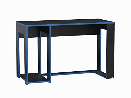 Home Detail Computer Gaming Desk for PC, Playstation, Xbox - Gaming Accessories with PC Tower Storage - Available in Black with Red, Blue or Grey