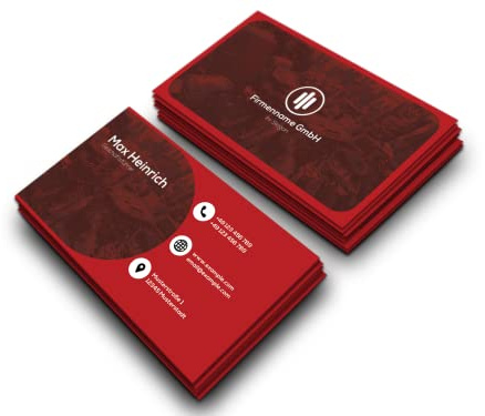 Premium Visitenkarten personalisiert (85x55mm), Premium Papier, hochwertiger Druck, hohe Qualität, selbst gestalten für Business, Unternehmen, Startup & privat (Red City)