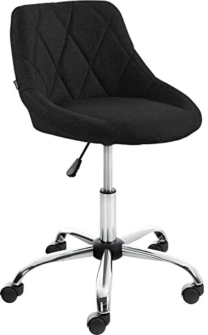 CLP Arbeitshocker Lazio I Kunstleder Oder Stoff I Höhenverstellbarer Arbeitsstuhl I Rollbar Farbe schwarz Material Stoff