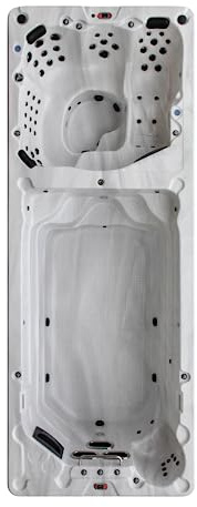 CANADIAN SPA CO. St. Lawrence Schwimmspa Outdoor Winterfest, 6 Meter, 7 Personen, Swim Spa mit LED Beleuchtung, Lautsprecher, Aromatherapie und Isolierabdeckung