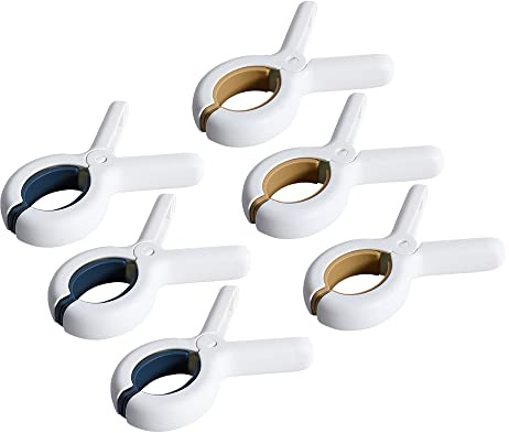 MXDHOKY 6 Pcs Große Wäscheklammern, Strandtuchklammern, Jumbo Größe Strandtuch Clips, Starker Griff, für die Tägliche Wäsche, Badetücher, Bettwäsche, Strandtuchklammern Winddicht