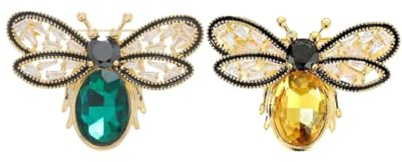 ARFUKA Lot de 2 broches en métal en forme d'abeille pour sac à dos - Accessoire pour vêtements, sacs, vestes, loisirs créatifs, Métal