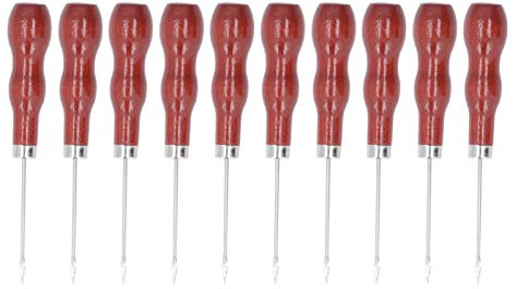 Ahle-Stanzwerkzeug mit Holzgriff, Ahle, 10 Stück, Kürbisform, Ahle, Utensilien-Ahle, Kürbis-Werkzeug-Set, Werkzeug, Lederverarbeitung, Lederverarbeitungsausrüstung, Locher