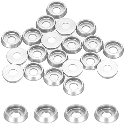 QUARKZMAN Rondelles Coniques M3 Avec Tête en Forme de Coupe, Diamètre du Trou 3 mm, Rondelles en Aluminium pour Vis RC/FPV/PC/Drone/Pièces de Modèles, Lot de 20 (Argent)