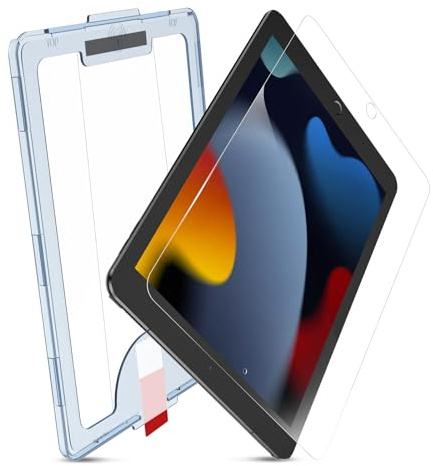 MOBDIK Tempered Glass Screen Protector Compatible with iPad 9th / 8th / 7th Generation 10.2 Inch (2021/2020 / 2019), Ultra Clear, Anti-Scratch, Case Friendly, EZ Kit - 1 Pack