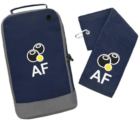 aztex Personalised Bowls Shoe Bag And Towel Set, Embroidered With Initials