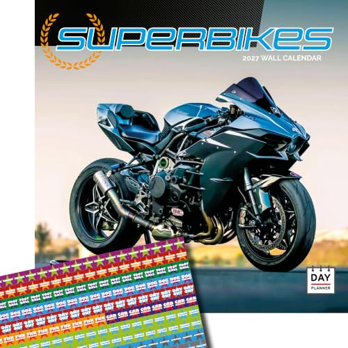 Dayplanner Publishing Superbikes Calendar 2027, Large with Stickers
