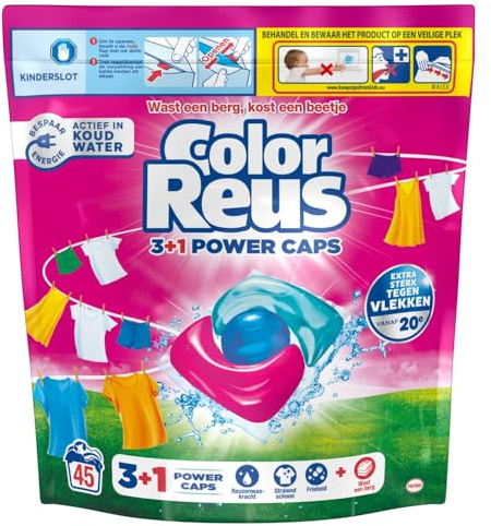 Witte Reus Color Reus Waschmittelkapseln 3+1 Power Caps Farbige Wachs 45 Stück
