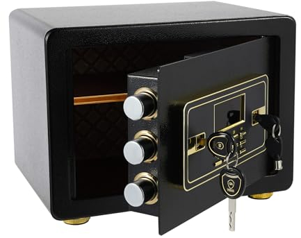VonVVer Coffre-fort électrique 22 l - Coffre-fort numérique à domicile avec affichage LCD - Coffre-fort mural électronique - Coffre-fort pour meubles - Coffre-fort d'affaires pour argent liquide,