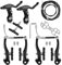Luckwaii Fahrrad Bremsen Set Aluminium Bremshebel Schalthebel Fahrrad Bremshebel Fahrrad V Brake für Vorne und Hinten Bremsarme 110 mm mit Linearer Fede Geeignet für Bremsanlage MTB Citybike, 2 Paar