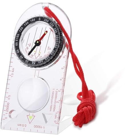 Navigation Compass, Orienteering Hiking Multifunctional Compass with Adjustable Declination Lanyard, Portable Orientation Scout Compass for Outdoor Activities Expedition Map Reading Camping Trekking