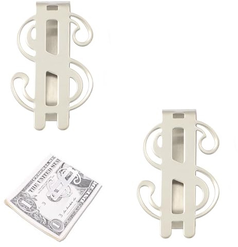 ZAHD 2 PCS clip de dinero de acero Clip de Dinero de Metal Pinzas para Billetes de Acero Inoxidable para Hombres Pinza para Billetes de Acero Inoxidable para Efectivo Factura, Tarjeta de Visita