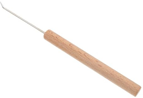 HOODANCOS Ergonomische Häkelnadel Mit Solidem Holzgriff Glatter Strickhaken Für Handarbeiten Für Anfänger Und Profis Für Pullover Schals Und Häkelprojekte Rutschfester Griff Premium Strickzu
