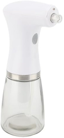 Fockety Botella de Pulverización de Aceite Eléctrica, Botella de Nebulización de Pulverizador de Aceite Recargable con Luz LED, 2 en 1 Ajustable Uniforme Pulverizador de Aceite y