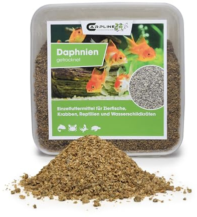 Carpline24 Getrocknete Wasserflöhe Daphnien 2000ml - Fischfutter für Teichfische & Zierfische, Natürliches Futter für Wasserschildkröten, Reptilien & Vögel