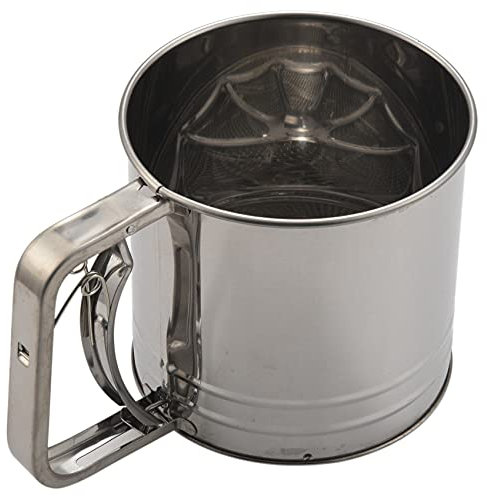 Swiixxer Edelstahl Mehl Sieb GroßEr Back Sieb Becher für Puder Zucker