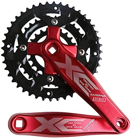 IBOWZ Fahrrad Kurbel Garnitur, 170 mm Mountainbike-Kurbelgarnitur mit quadratischer Verjüngung, 64/104BCD, 22-32-44T, dreifaches Kettenblatt aus Aluminiumlegierung, passend für MTB/Rennrad mit BB