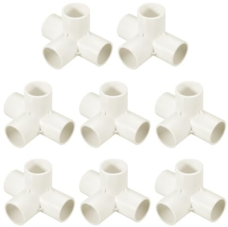 QUARKZMAN 4 Pz Raccordo PVC 4 Vie Raccordo PVC 1 0.98 Raccordi PVC Gomito PVC Raccordi per Tubi PVC Raccordo PVC PVC Angolare PVC per Fai da Te Giardino Struttura Supporto Bianco