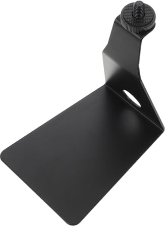Yardwe Metal Desktop Mic Stand with Non-slip Feet and Hollow out Design, Triangle Microphone Shock Mount with Fixed Screw Pads and Universal Screws, for Home Studio and Office Use
