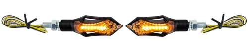 Motorrad LED Universal Blinker + Standlicht Schwarz Hatch/Rush mit E-Prüfzeichen