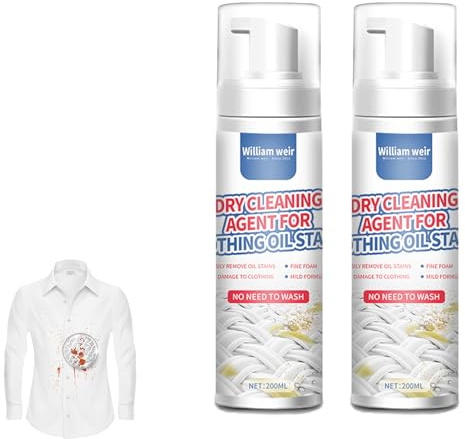 Limpiador En Seco Para Ropa, 2pcs Spray Para Ropa Sin Lavado, Agente De Limpieza En Seco Eliminar Manchas De Ropa, Quitamanchas Para El Cuidado EnSeco, Spray QuitamanchasSeco Eliminar