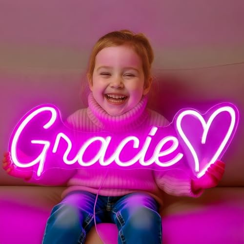 Custom Neon Signs, Personalized Dimmable Led Neon Lights Sign Customizable for Wall Decor Wedding Birthday Party Girls Bedroom Christmas Xmas Bar Shop Name Logo Gift Night Light (Optional 8 to 60)