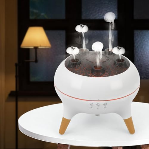 Jellyfish Diffuseur d'huiles essentielles, diffuseur d'arômes de 250 ml avec minuterie 4/8h, 7 couleurs de lumière, 2 modèles de pulvérisation et télécommande, humidificateur méduse pour la maison, le