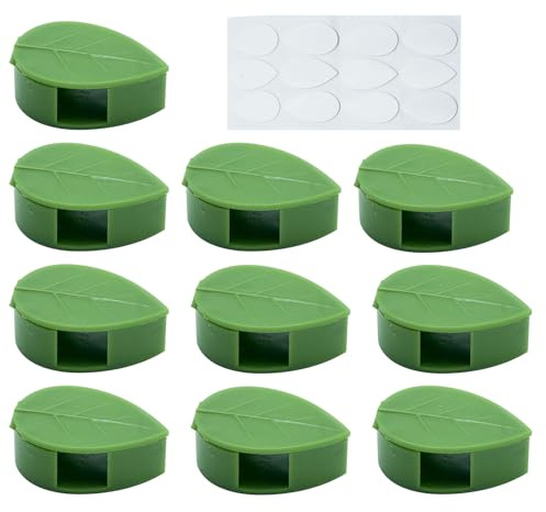 yakermur Lot de 10 Clips muraux pour - en Forme de Feuille - Accessoires pour Rebord de fenêtre, Serre, Balcon