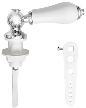 Ceramic Toilet Flush Handle, Universal Fit Lever with Anti-Slip Grip, 15x10.5x3cm Rust-Resistant Toilet Flush Handles for UK Bathrooms, Traditional Design WC Tank Hand-le Replacement