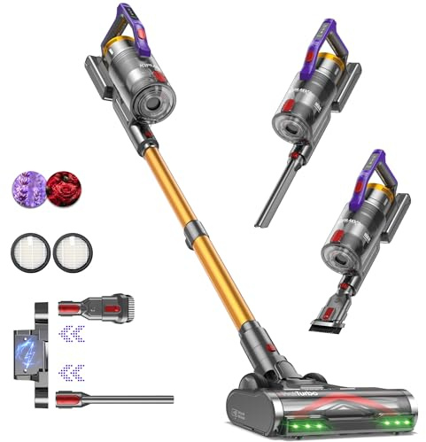 KIPMAX Aspirateur Balai sans Fil (Main & Bâton) 550W/50KPa, Aspirateur sans Fil 70Min Autonomie - Écran LED, Aromathérapie, Filtrage 7 Couches, Aspirateur Balai, pour Poils Animaux/Tapis/Sols Durs